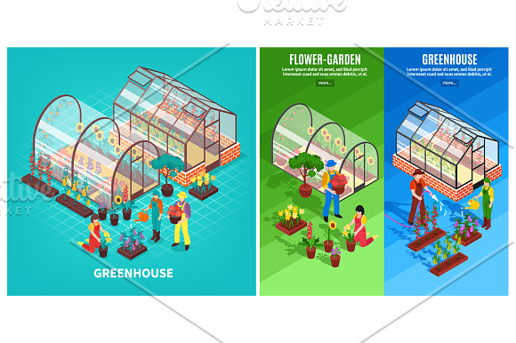 Greenhouse Isometric Set in Illustrations - product preview 2