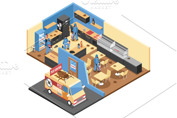 Pest Control Isometric Set in Illustrations - product preview 2