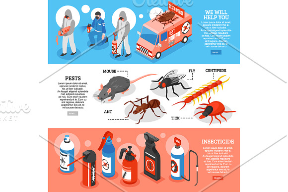 Pest Control Isometric Set in Illustrations - product preview 4