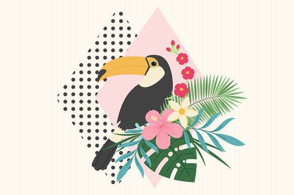 Tropical Summer Vector Set in Illustrations - product preview 1