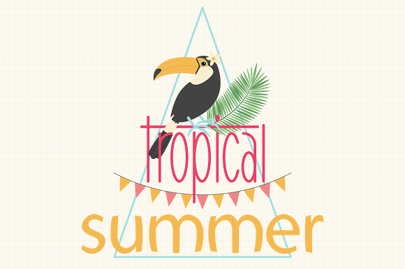 Tropical Summer Vector Set in Illustrations - product preview 4