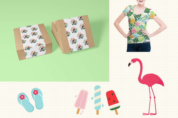 Tropical Summer Vector Set in Illustrations - product preview 9