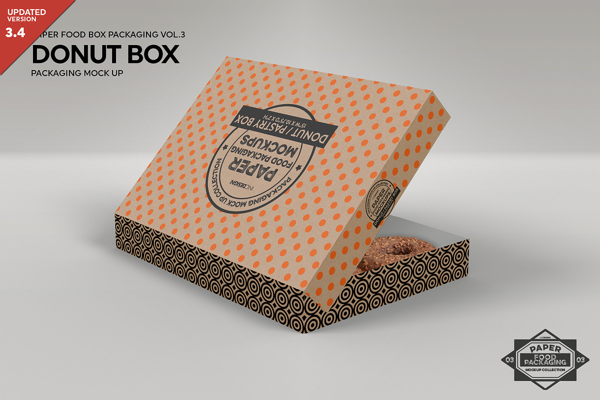 Donut Box Packaging Mockup in Branding Mockups - product preview 8