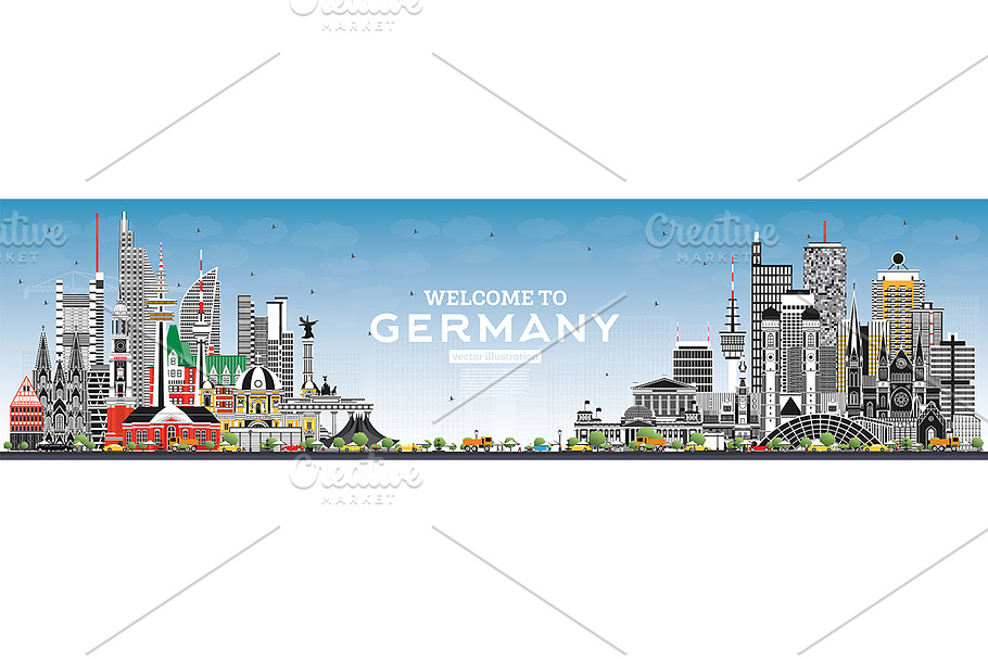 Welcome to Germany Skyline with Gray