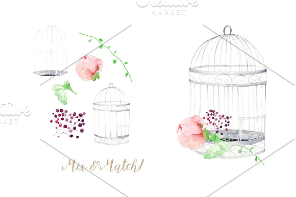 Shabby Chic Vintage Peonies in Illustrations - product preview 2
