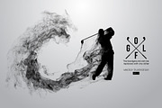 Silhouette of a golf player. Golfer
