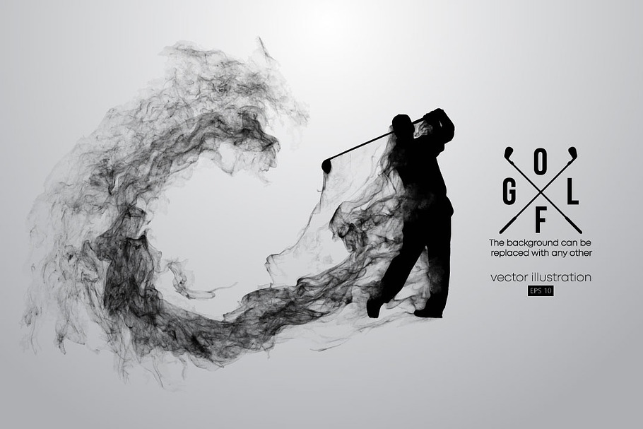 Silhouette of a golf player. Golfer