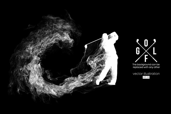 Silhouette of a golf player. Golfer in Illustrations - product preview 1