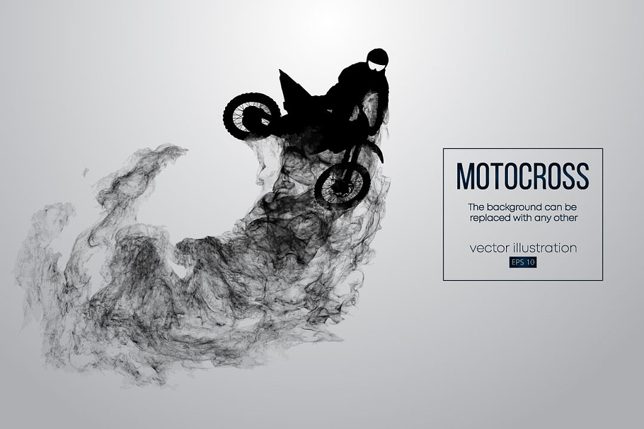 Silhouette of a motocross rider in Illustrations - product preview 8