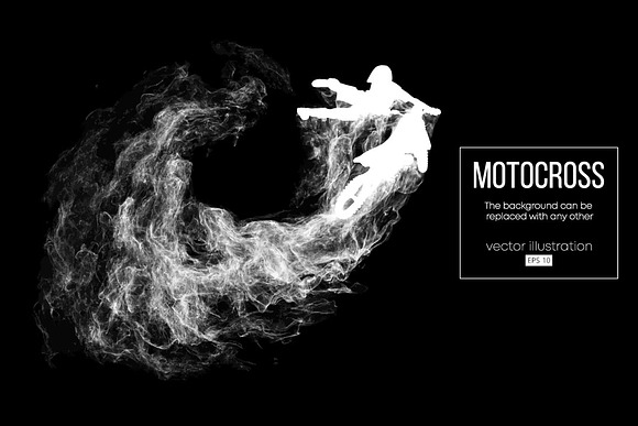 Silhouette of a motocross rider in Illustrations - product preview 1