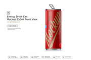 Energy Drink Can Mockup 250ml Front