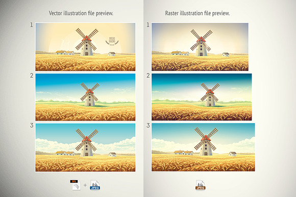 Mill in the field with wheat in Illustrations - product preview 8