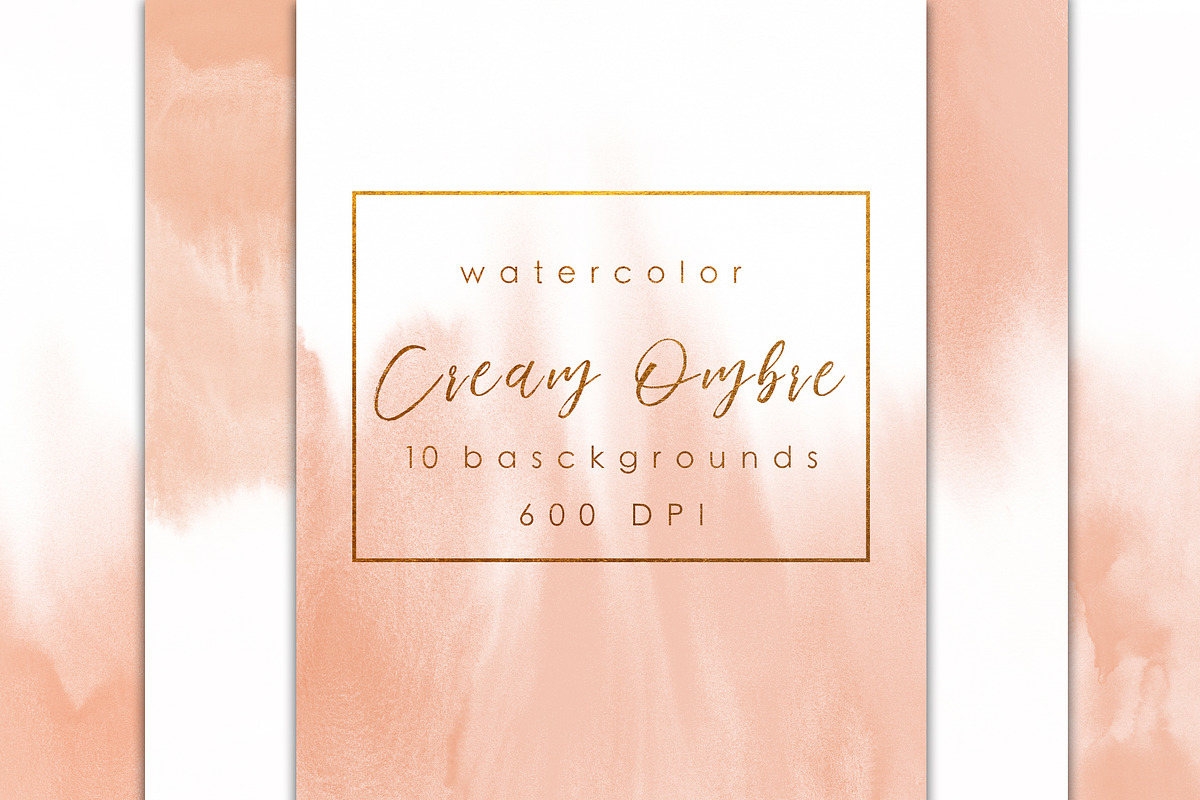 Cream ombre watercolor in Textures - product preview 8
