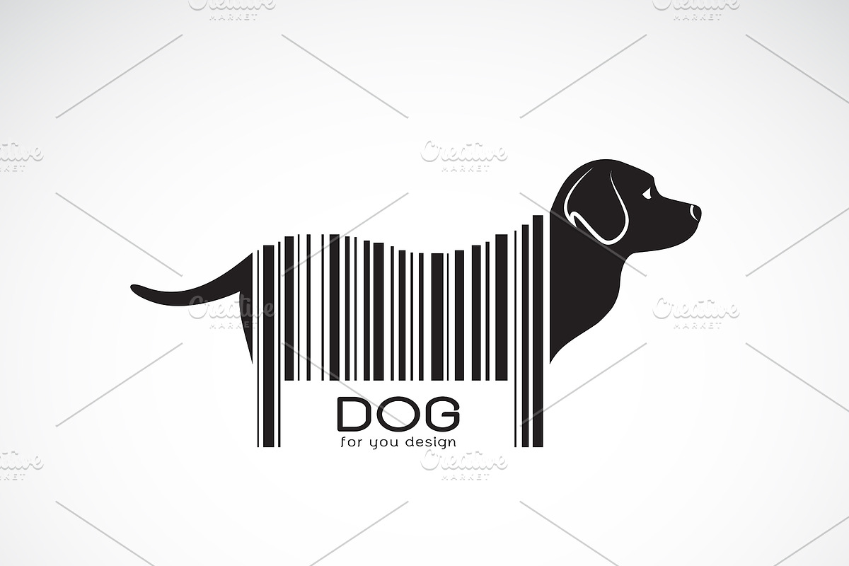 Dog on the body is a barcode. Pet. in Icons - product preview 8