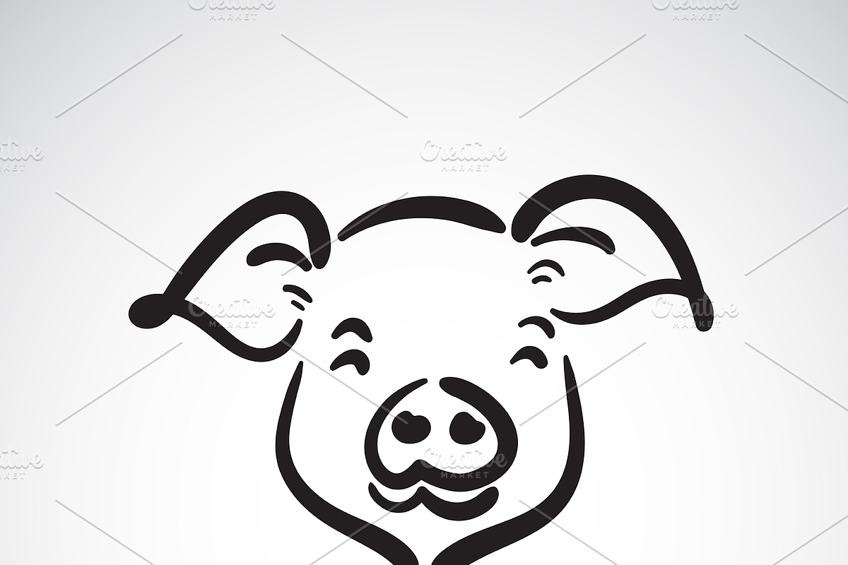 Vector of a pigs head design. in Icons - product preview 8