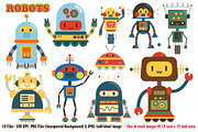 Robots Retro Clipart