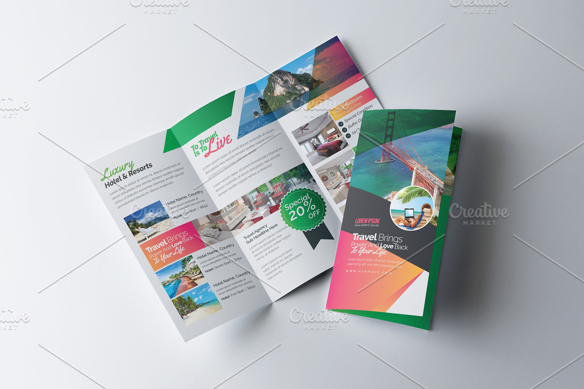 Travel Agency Tri Fold Brochure in Brochure Templates - product preview 8