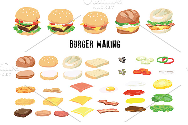 Burger Making - vectors DIY