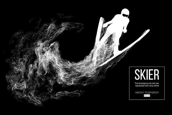 Silhouette of a skier. Skiing vector in Illustrations - product preview 1
