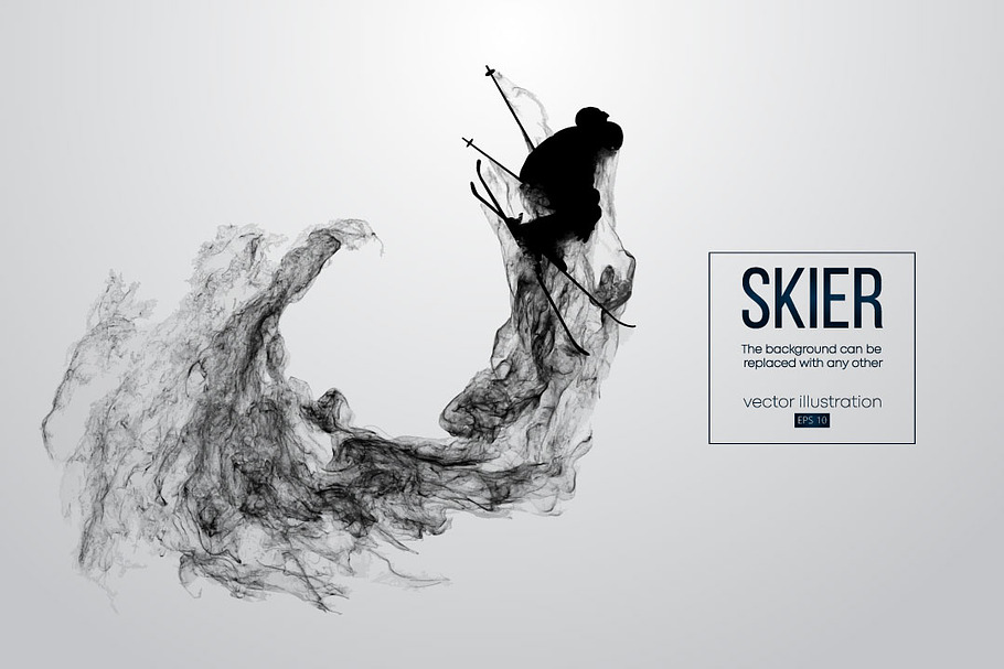 Silhouette of a skier. Skiing vector in Illustrations - product preview 8