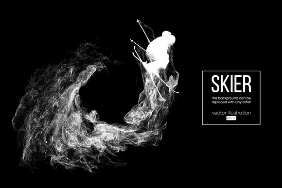 Silhouette of a skier. Skiing vector in Illustrations - product preview 1