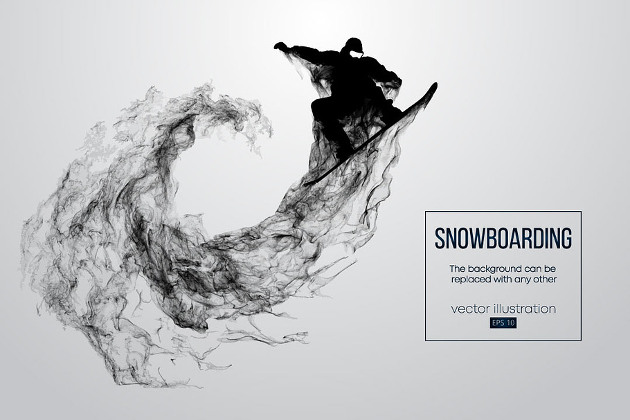 Silhouette of a snowboarder. Vector