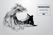 Silhouette of a snowboarder. Vector