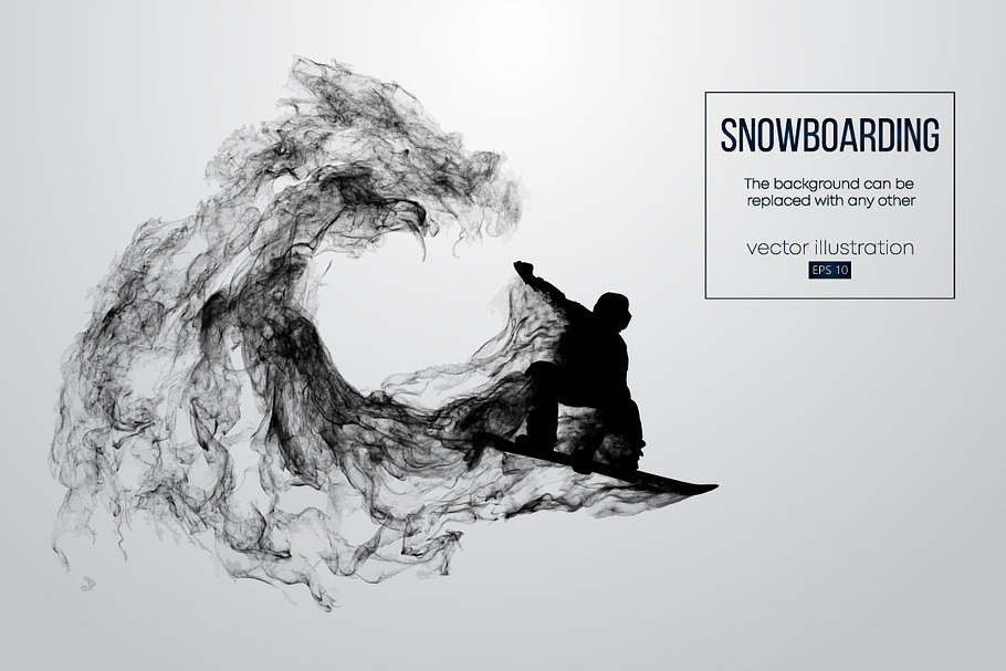 Silhouette of a snowboarder. Vector in Illustrations - product preview 8