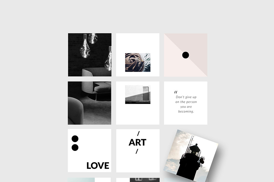 Instagram PUZZLE template - Minimal in Instagram Templates - product preview 8