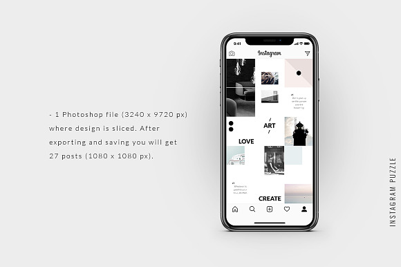 Instagram PUZZLE template - Minimal in Instagram Templates - product preview 3