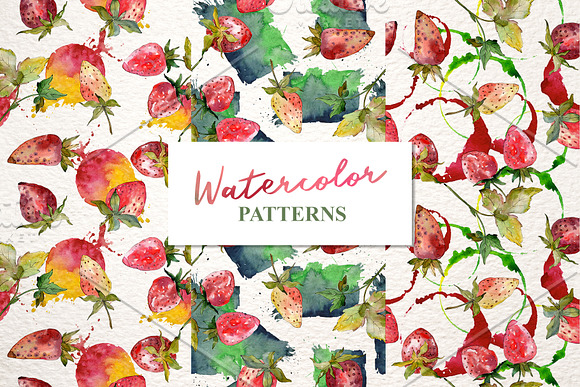 Strawberry collection Watercolor png in Illustrations - product preview 4