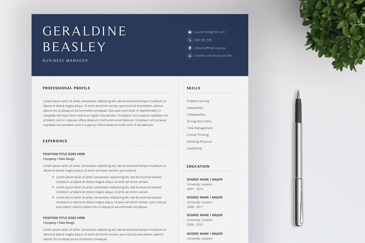 Resume Template and Cover Letter in Resume Templates - product preview 8