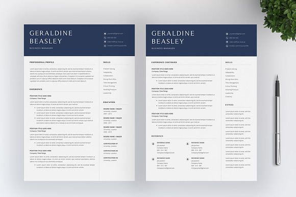 Resume Template and Cover Letter in Resume Templates - product preview 2