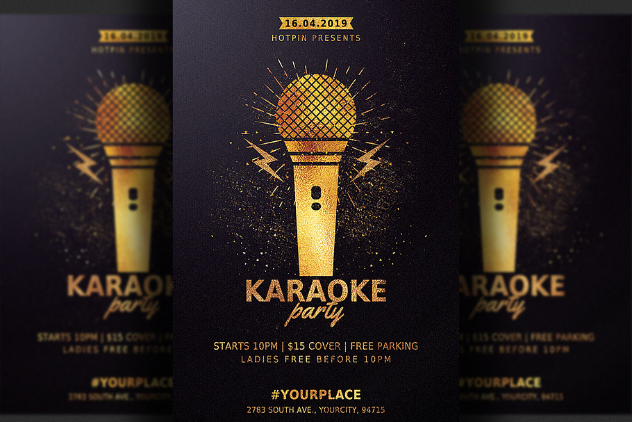 Karaoke Night Party Flyer in Flyer Templates - product preview 8
