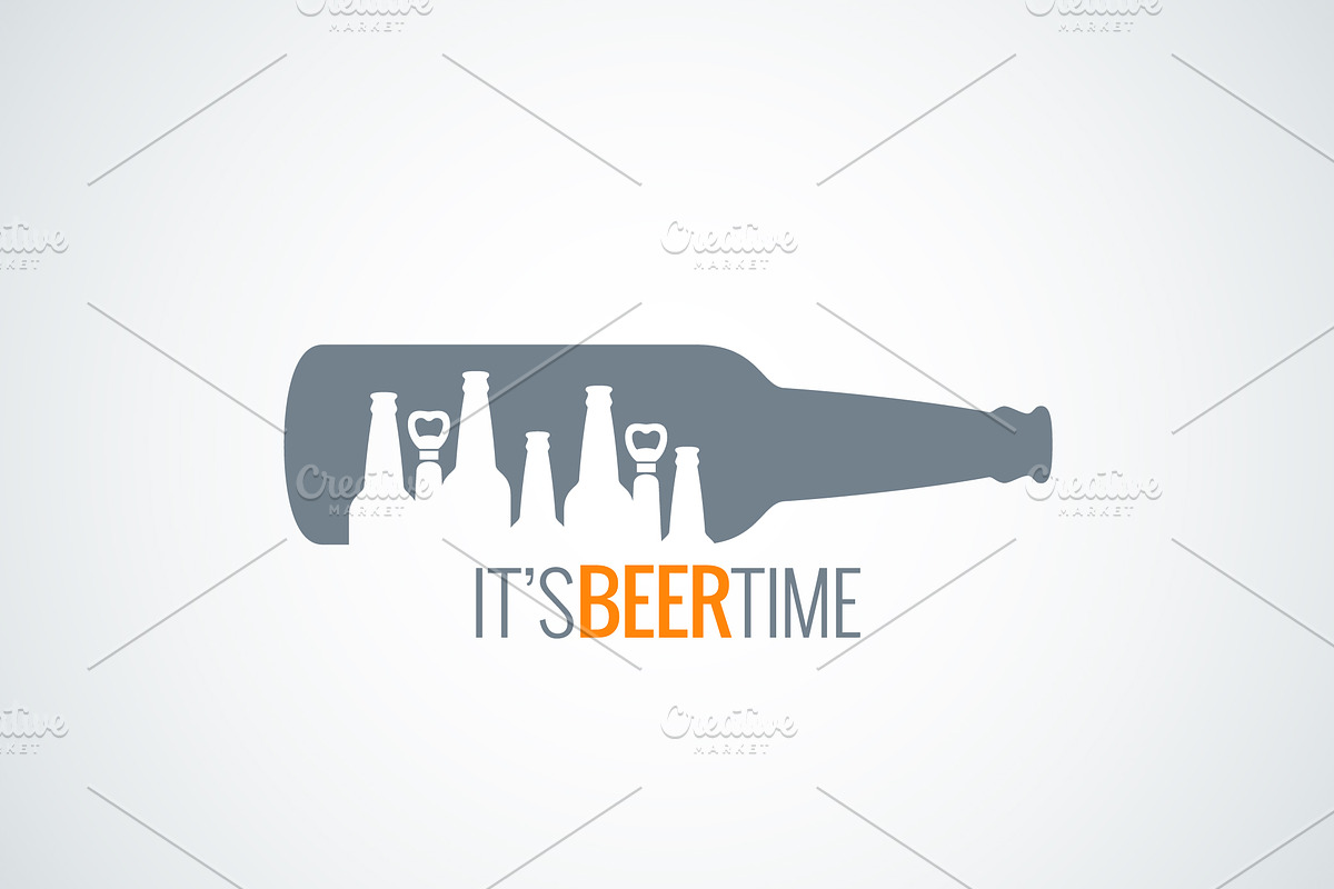 Beer bottle city concept design in Objects - product preview 8