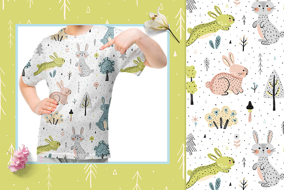 Rabbits Collection: patterns, cards in Illustrations - product preview 3