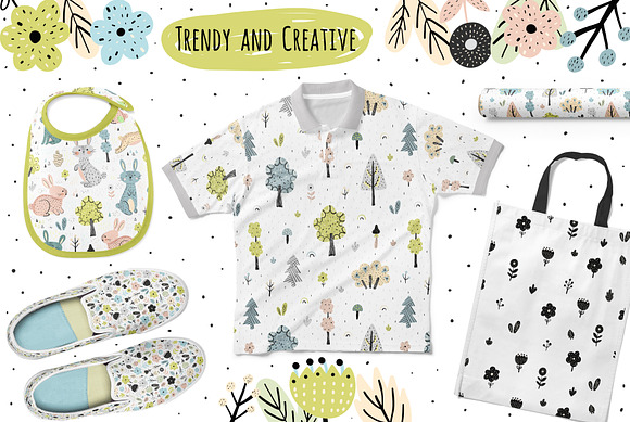 Rabbits Collection: patterns, cards in Illustrations - product preview 5