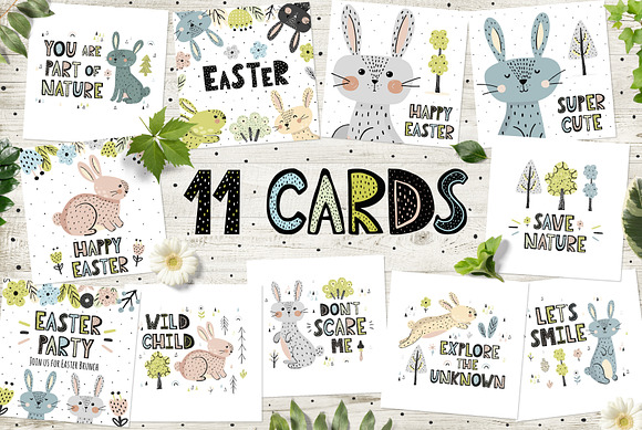 Rabbits Collection: patterns, cards in Illustrations - product preview 10