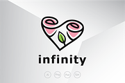 Infinite Love and Rose Logo Template