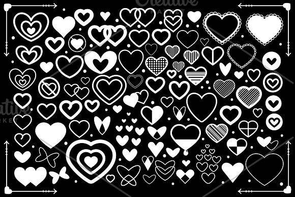 Simple Doodle Heart Graphic Set in Objects - product preview 1