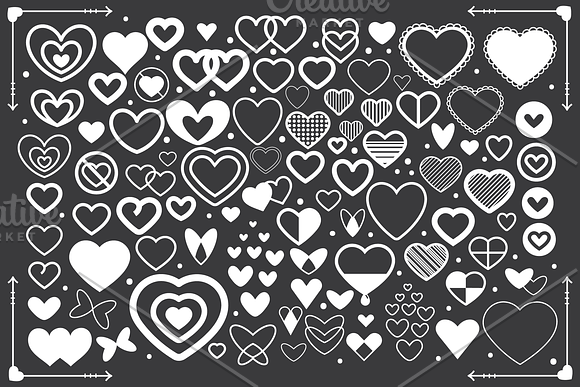 Simple Doodle Heart Graphic Set in Objects - product preview 2