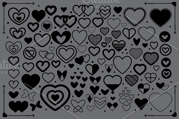 Simple Doodle Heart Graphic Set in Objects - product preview 3