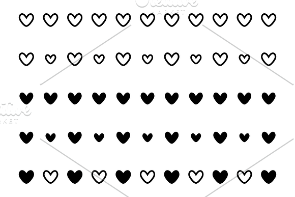 Simple Doodle Heart Graphic Set in Objects - product preview 4