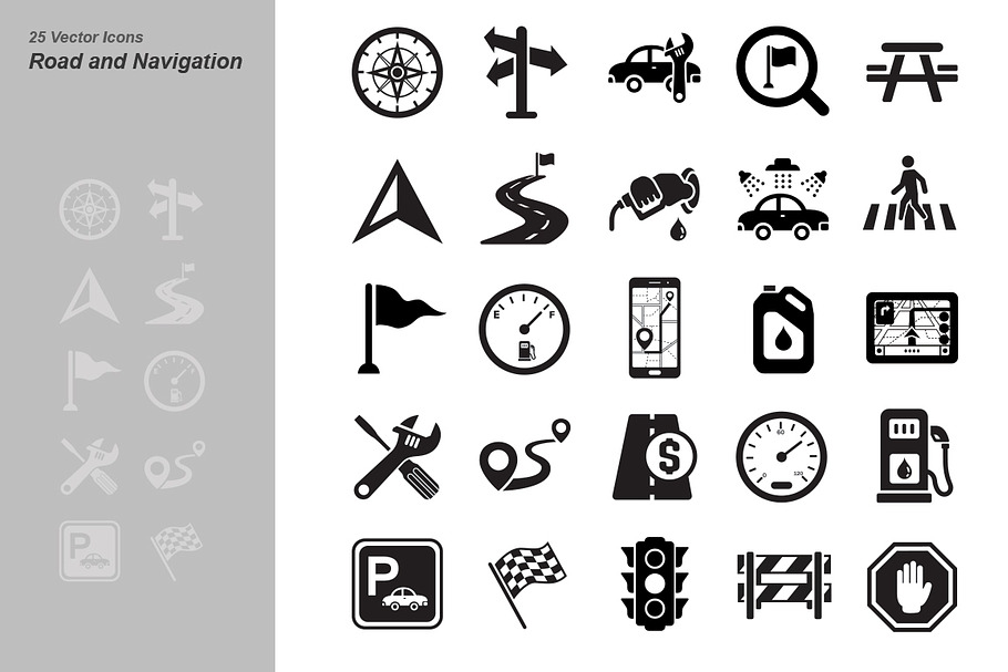 Road and Navigation in Navigation Icons - product preview 8
