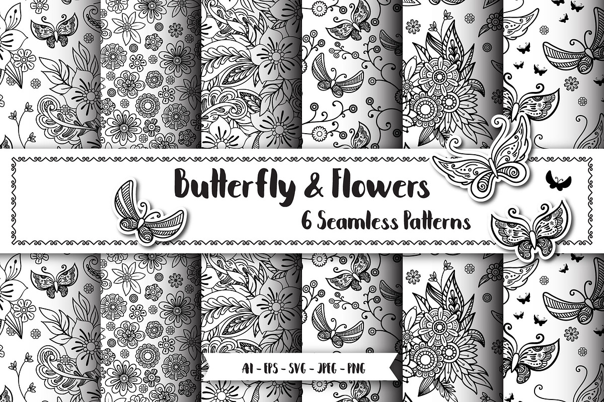 Butterfly Seamless Patterns in Patterns - product preview 8