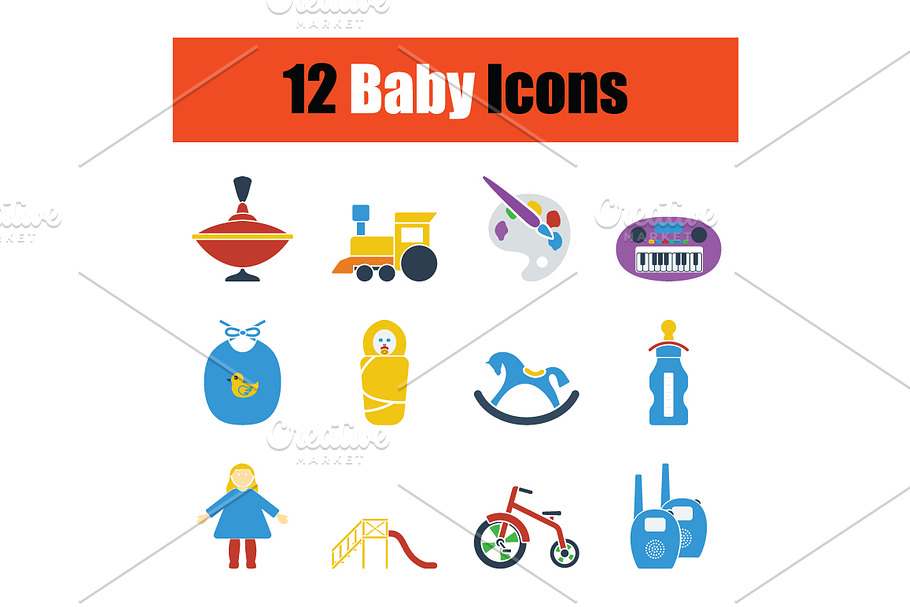 Set of baby icons in Icons - product preview 8