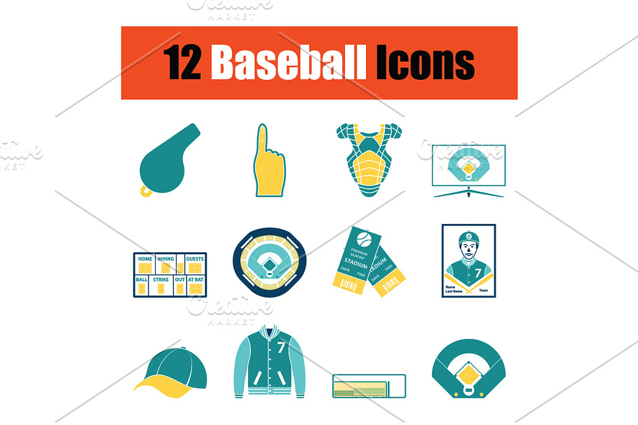 Baseball icon set in Icons - product preview 8