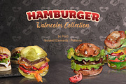 Hamburger Watercolor png