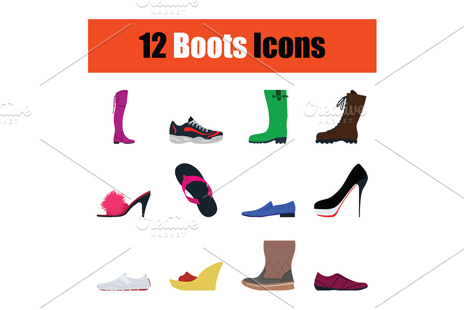 Set of footwear icons