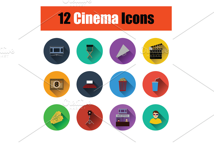 Set of cinema icons in Icons - product preview 8